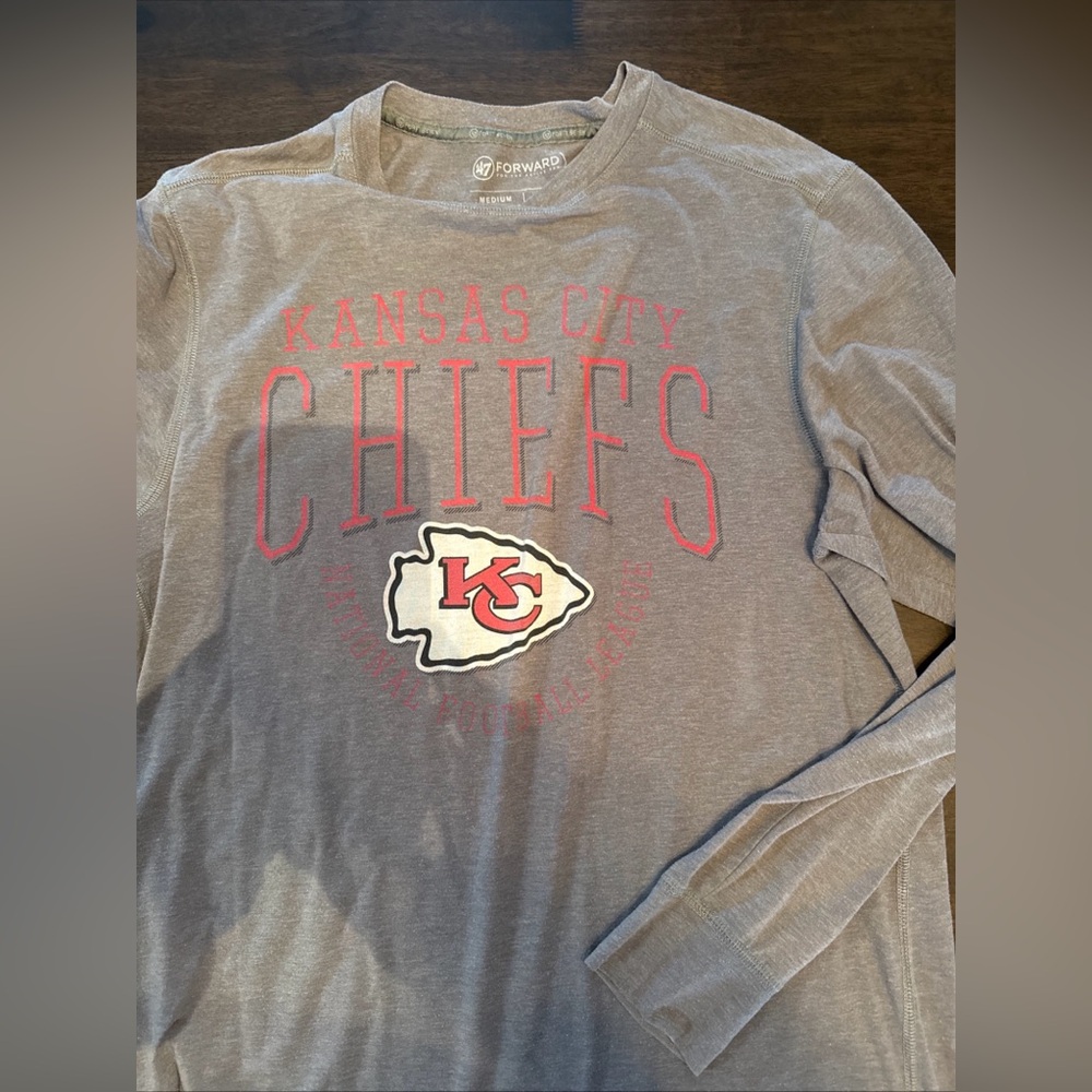 47 Brand Gray Kansas City Chiefs Long Sleeve Tee